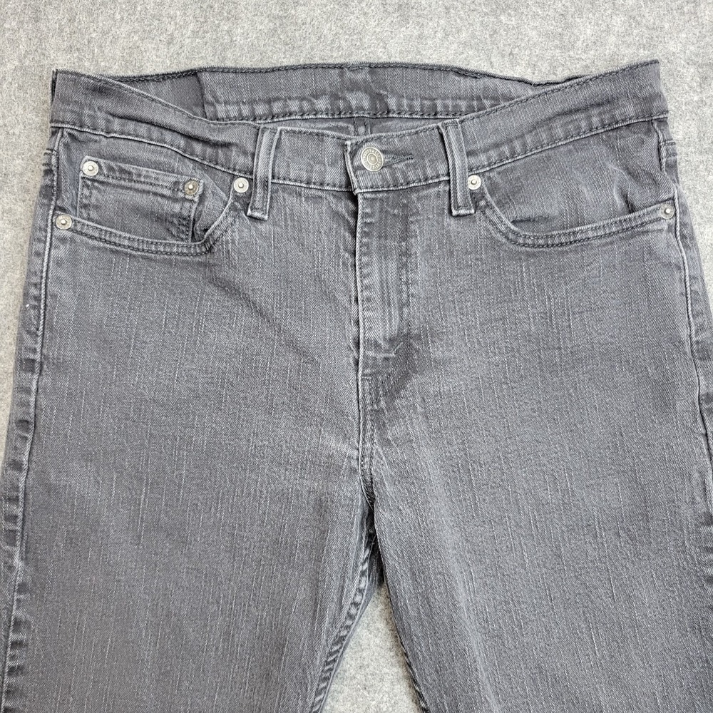 Levis Jeans Mens 33x32 Dark Gray Denim Red Tab Y2k Streetwear Grunge Frayed Hem - Picture 4 of 13
